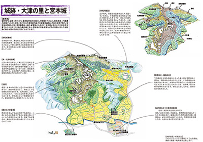 城跡・大津の里と宮本城　鳥瞰図